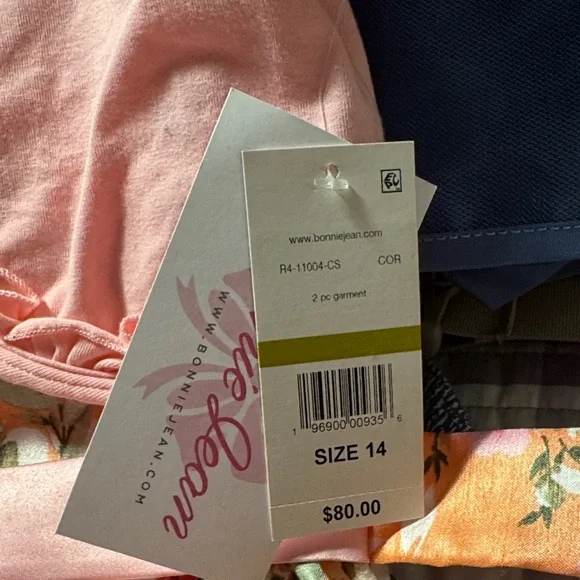 Bonnie Jean Pink and Orange Floral Dress with Bolero